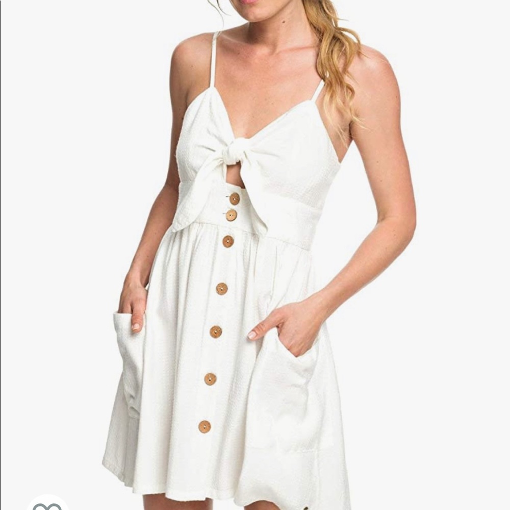 Roxie front tie white dress